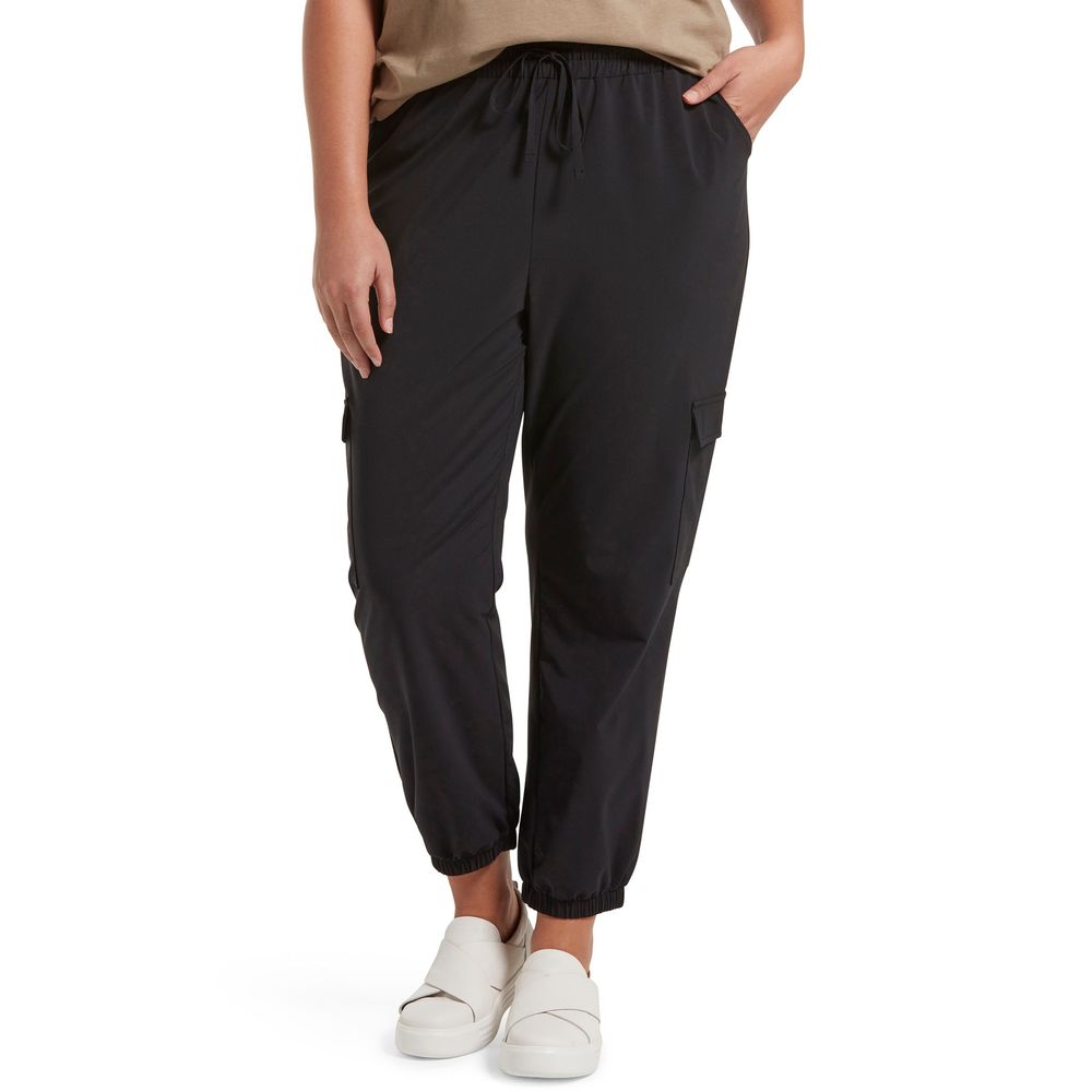 Hue Women's Travel Utility High Waist Cropped Straight Leggings